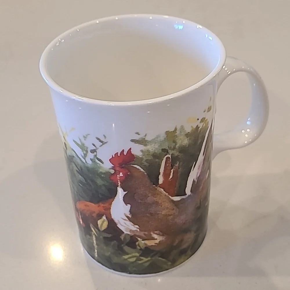 Dunoon Made in England Rooster Farm Fine Bone China Mug